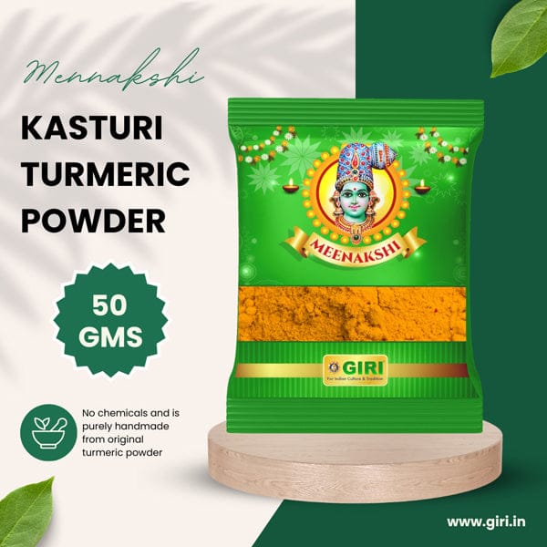 Giri Kasturi Turmeric Powder | Haldi Powder | Yellow Colour | Manjal Thool for Pooja 50 grams