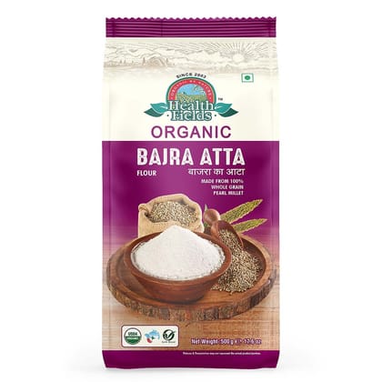 Health Fields Organic Bajra Flour | Pearl Atta - 1.5Kg (3 Pack Of 500gm each)