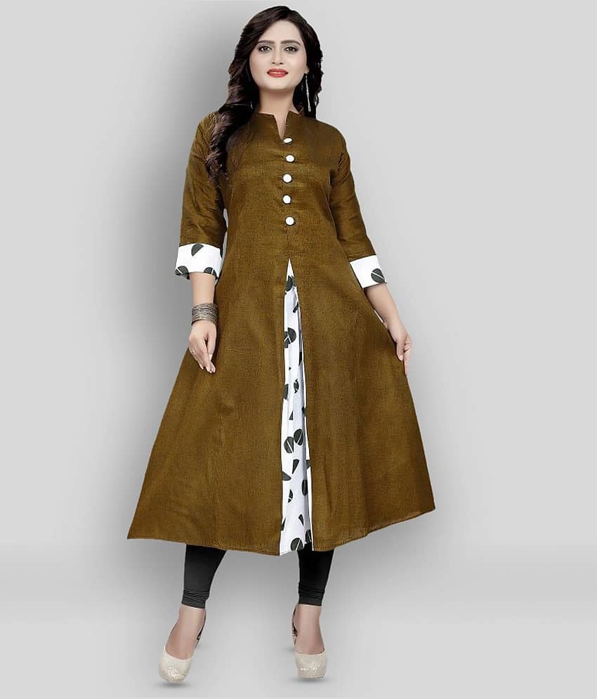 Rangrasiya - Rust Silk Blend Women's Flared Kurti