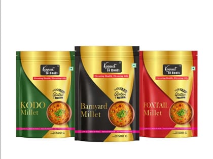 Foxtail, Kodo, Barnyard Millet Combo Pack of 3 Foxtail, Kodo, Barnyard Millet Combo Pack of 3