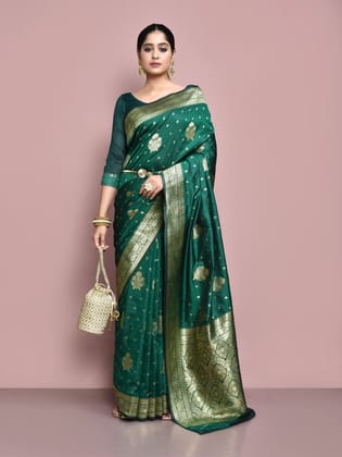 Green Banarasi  Silk Saree