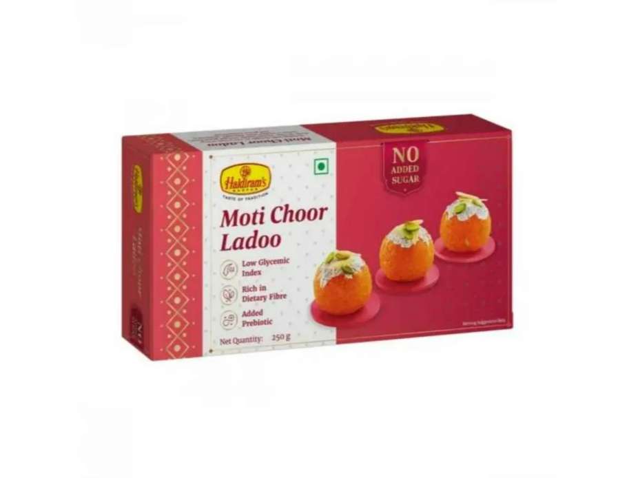 Haldiram's Moti Choor Ladoo (No Added Sugar) Sugar Free  - 250 Gm