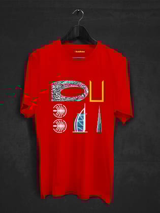Famous Building in Dubai T-shirt-Red / XS