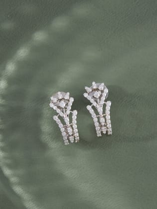 Viola Silver Hoop Earrings for Women White Gold-White Gold