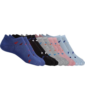 Texlon - Multicolor Cotton Women's No Show Socks ( Pack of 5 )