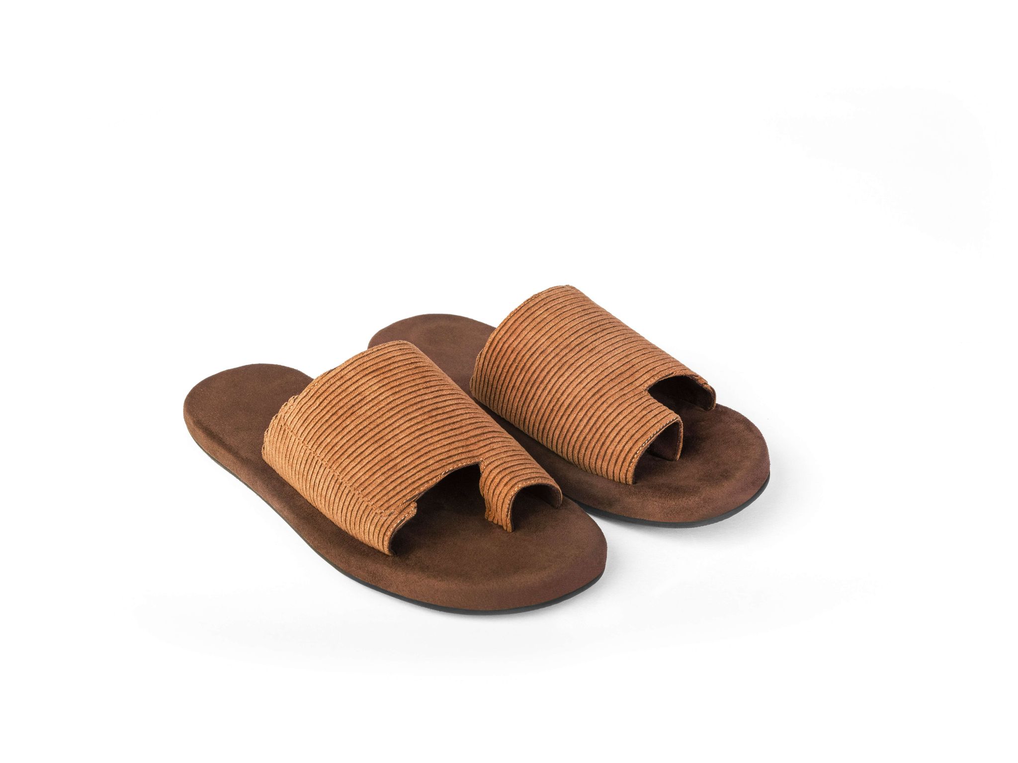 Paaduks Iru Cloak Corduroy Brown Slides - UK 6
