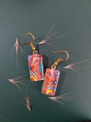 HALF BUTTERFLY GLASS EARRINGS