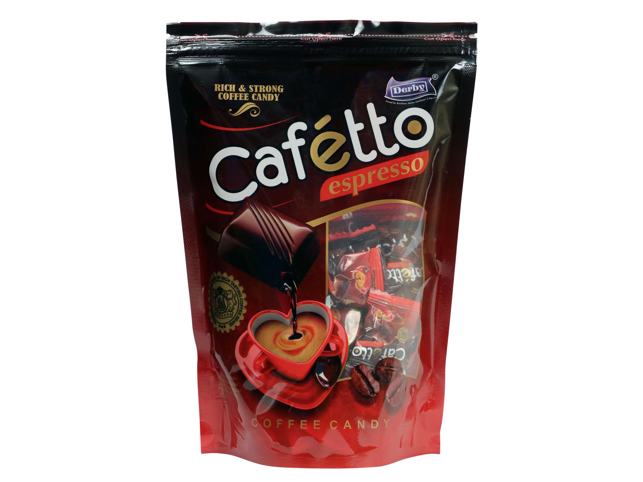 Derby Cafetto Coffee Candy Standy Pouch Each Packet 50Pcs - Pack of 70