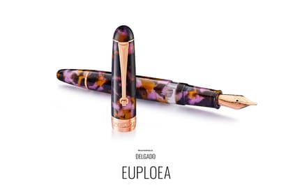 Penlux Masterpiece Delgado Fountain Ink Pen | Euploea (Brown Black) Body | Piston Filling | No. 6 Jowo Nibs-Medium