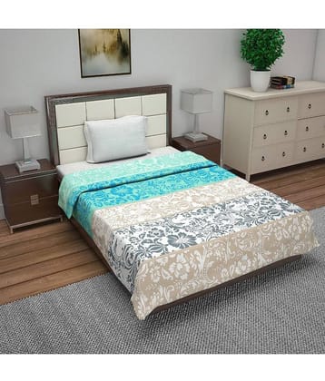 DIVINE CASA Single Cotton Green Floral Dohar