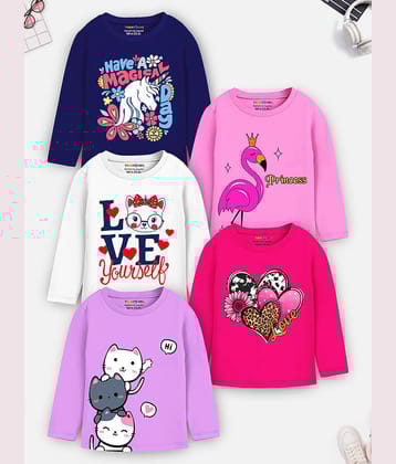 Trampoline Pack of 5 Girls Cotton Blend T-Shirt ( Multicolor2 )