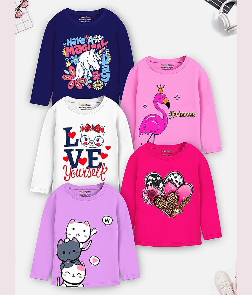 Trampoline Pack of 5 Girls Cotton Blend T-Shirt ( Multicolor2 )