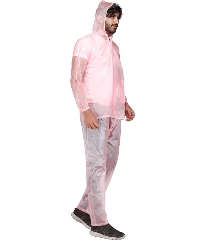 Sindon Pink Nylon Men's Raincoat ( Pack of 1 )