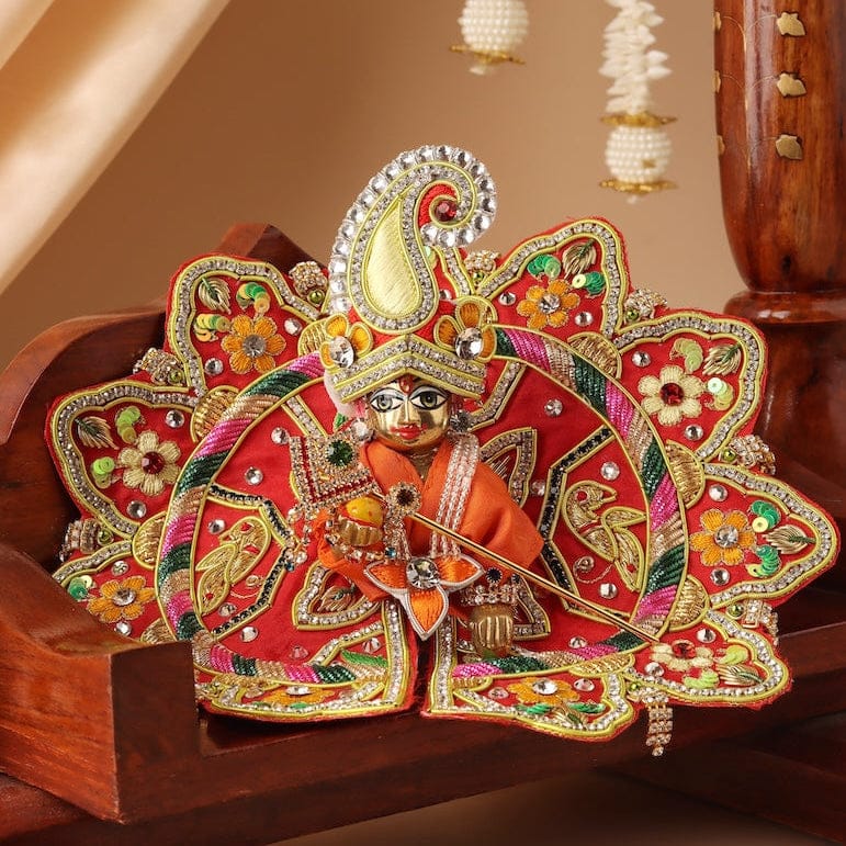 Madhur Leela Orange Laddu Gopal Poshak & Shringar Set-Without Shringar / 0 No.