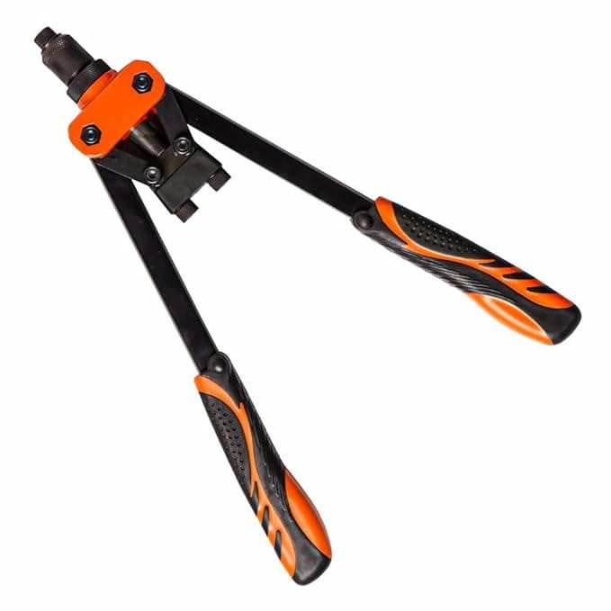 Eastman Hand Riveters 321 mm Pop Rivet Gun Fast Hitting Professional Chrome Handled Riveting Tool for Metal Furniture Automotive Home Workshop (E-3012)