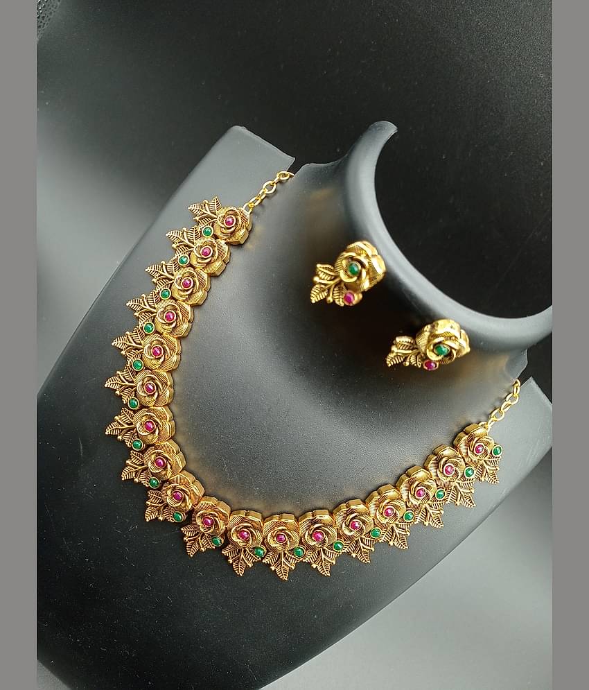 MGSV - Gold Alloy Necklace Set ( Pack of 1 )