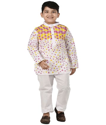 s muktar garments Yellow & White Cotton Boys ( Pack of 1 ) - None