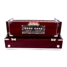 New Bina Original Professional 9 Stopper Portable Teak Harmonium with Bag