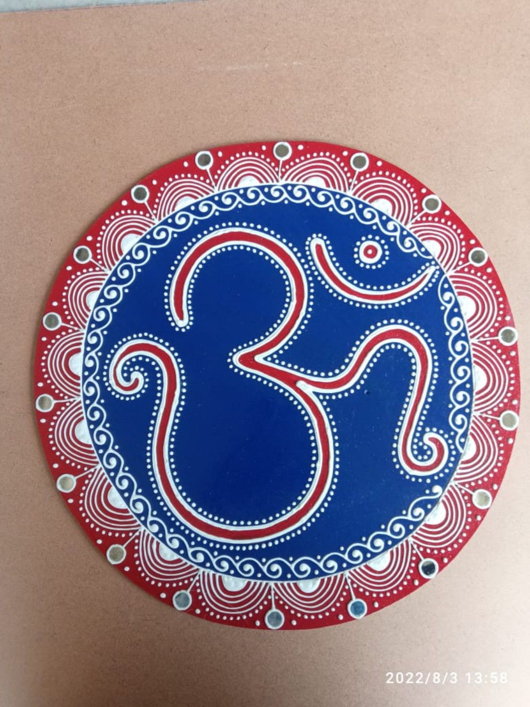 Mandana Art Om Symbol Wall Plaque