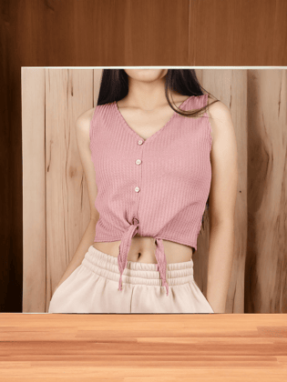 Sleevless Crop top Soft Pink