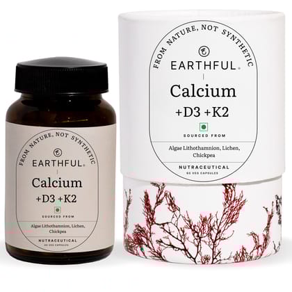 Earthful Calcium+D3+K2 | 60 Capsules | Earthful Calcium+D3+K2 | 60 Capsules |