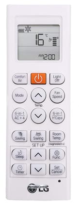 LG Universal Air Conditioner Remote for Original lg Split Inverter AC Remote Control AC-36U 6 in 1 AKB75215401 AKB74955602 AKB74955603 AKB74955604 S4NQ09WA51A Genuine Spare Remote for LG virat LG Universal Air Conditioner Remote for Original lg Split Inv