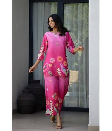 Label Flavia Women Printed Kurta With Trousers Co-Ord Set ( Multicolor )