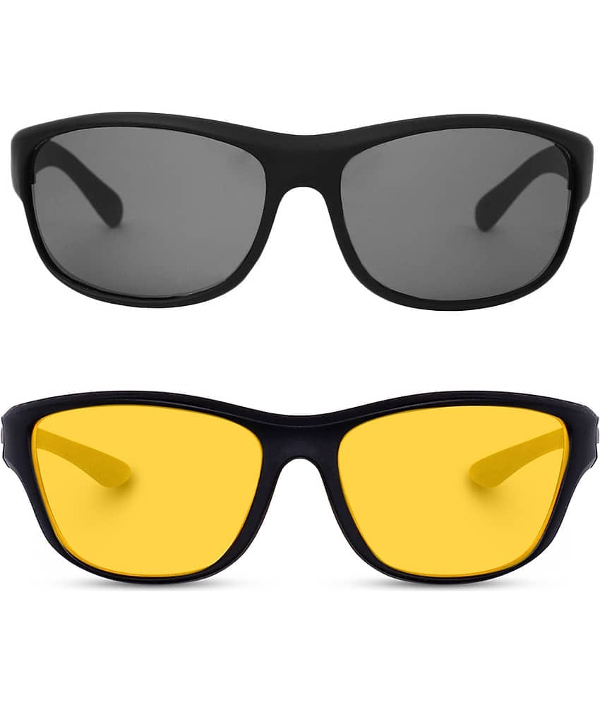 Kanny Devis - Night Vision Yellow Riding Goggles ( Pack of 2 )