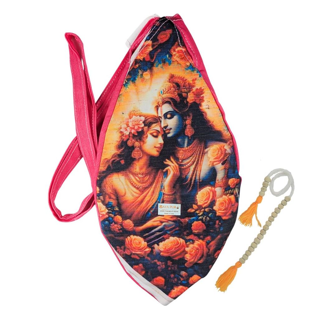 MAYAPURI Multicolor Pure Cottom Radha Krishna Printed Japa Mala Bag, Chanting Or Beads Bag with Zip Pocket and Sakshi Mala Counter - Pooja Needs | Buy online on ZillyBuy