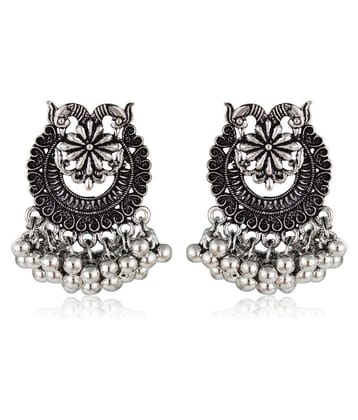 Vighnaharta Alloy Mayur(Peacock) Oxidised Silver German Shimmering Charming  bollywood Earring for Women and Girls [VFJ1359ERG] - Black