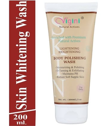 Vigini Skin Whitening Soap Serum Cream Gel use with Body Wash Lotion Tablet Scrub & Exfoliators 200 ml