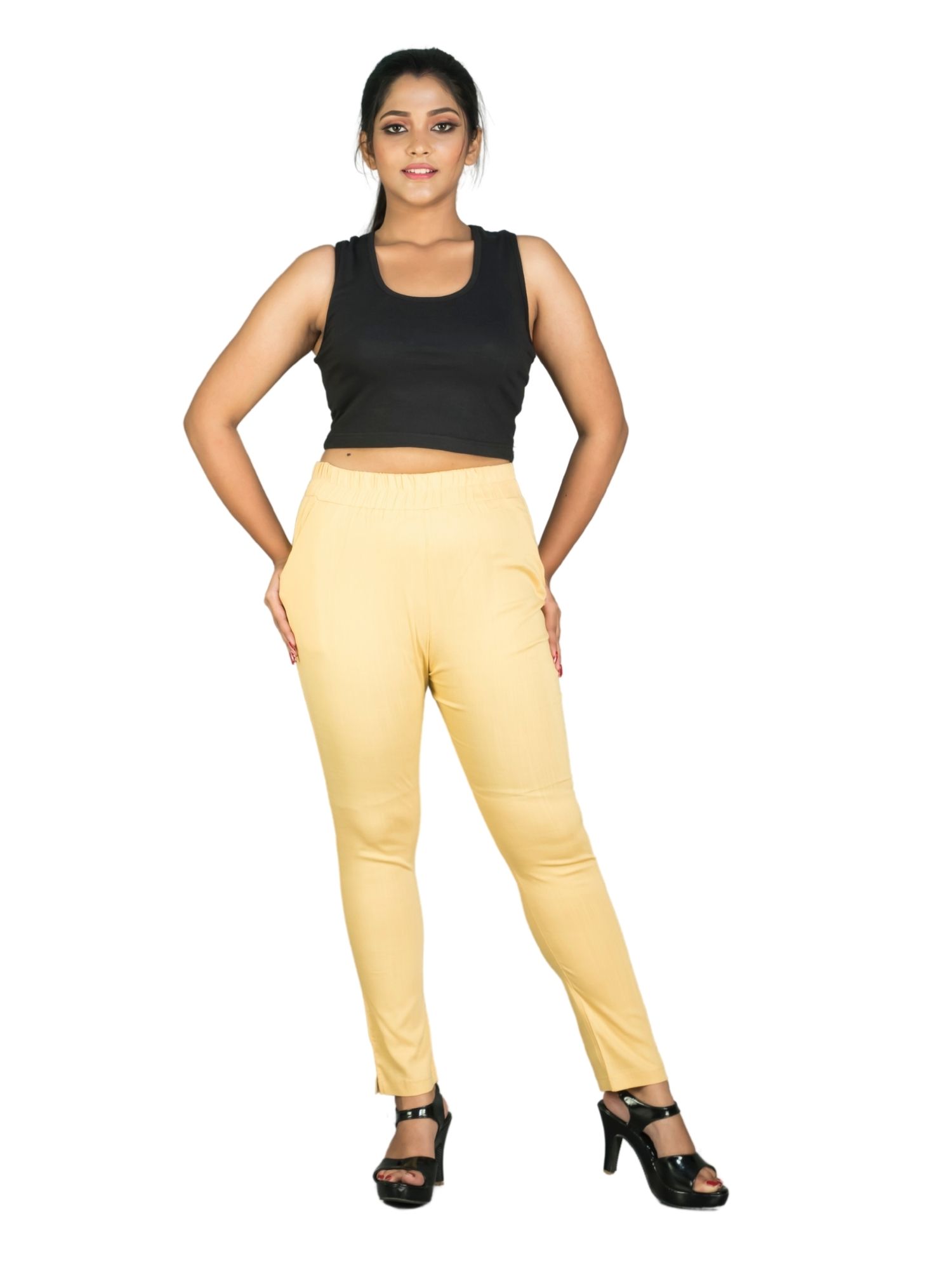 161RVT 4Cats Free Size Trendy Straight Pants - Beige