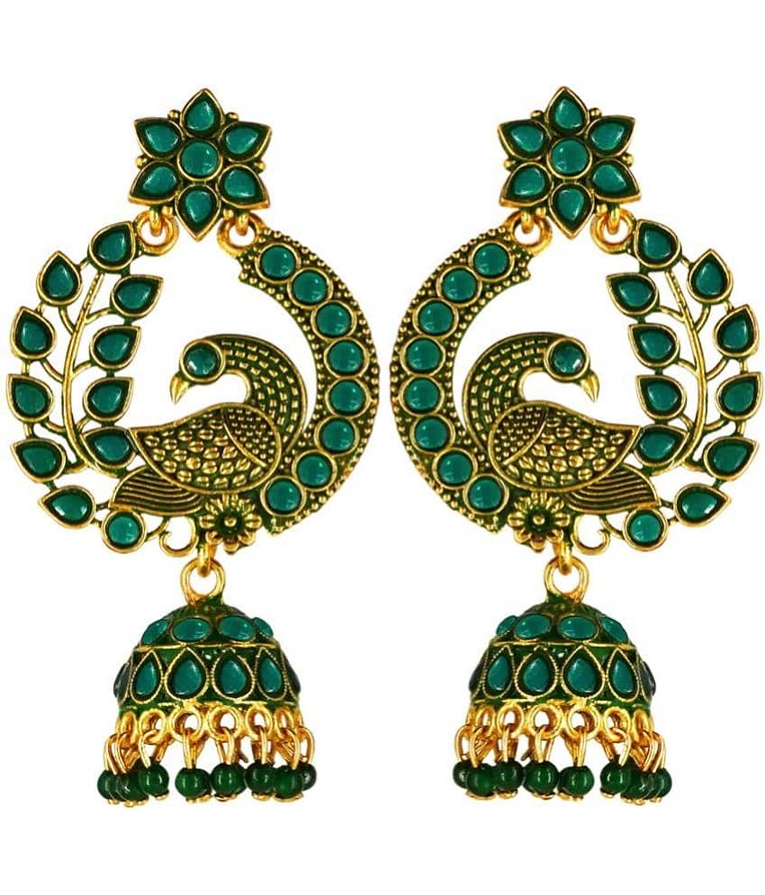 FASHION FRILL - Green Drop Earrings ( Pack of 1 )