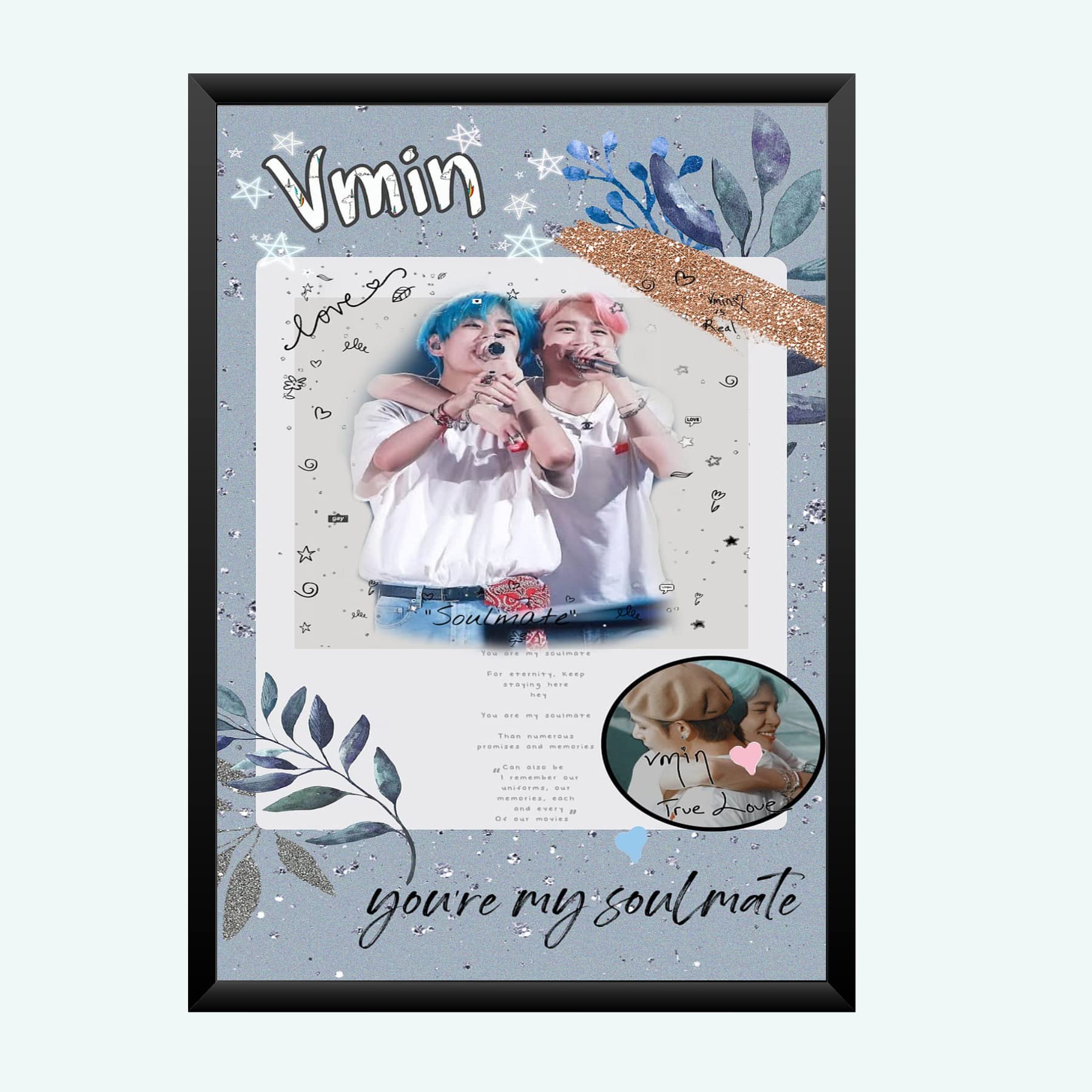 Nokkes Bts Army Bangtan Boy V suga J-Hope Jungkook Jin Jimin Rm 8X12 Inch Size Photo Frame Photo Home Office_bts1_75