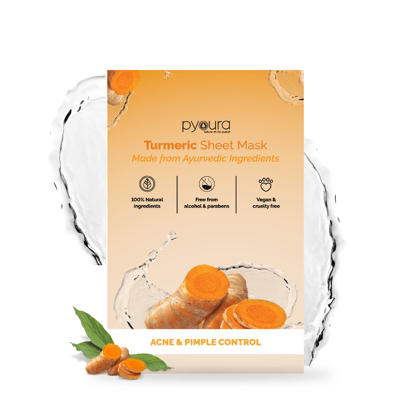 Turmeric Healing Sheet Mask <h4>Refreshes Skin, Manages Fine Lines<h4> <h6> The serum in this sheet mask is made from 100% pure and stain free turmeric extract that hydrates and helps manage pimp
