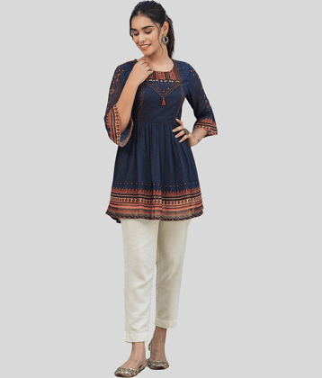 Juniper - Blue Georgette Women's Tunic ( Pack of 1 )