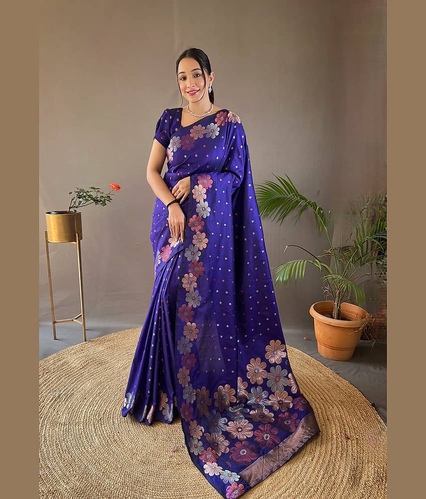 fab woven Art Silk Woven Saree With Unstitched Blouse Piece ( Green )