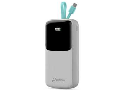Pebble Rapid Electra 20 22.5W Ultra Fast Charging Power Bank, 20000mAh - Gray