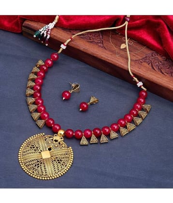 Sukkhi - Red Alloy Necklace Set ( Pack of 1 )