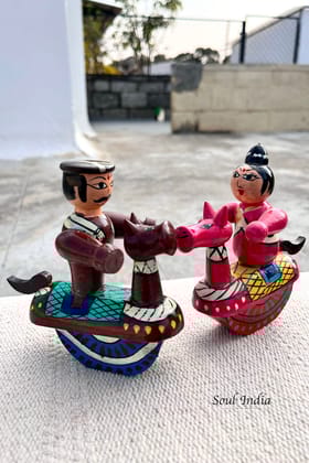 Handcrafted GI TAGGED Etikoppaka Folk Dancers ( Kheelu kudre )
