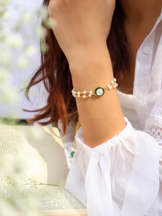 Aziza Green Polki Bracelet-Green