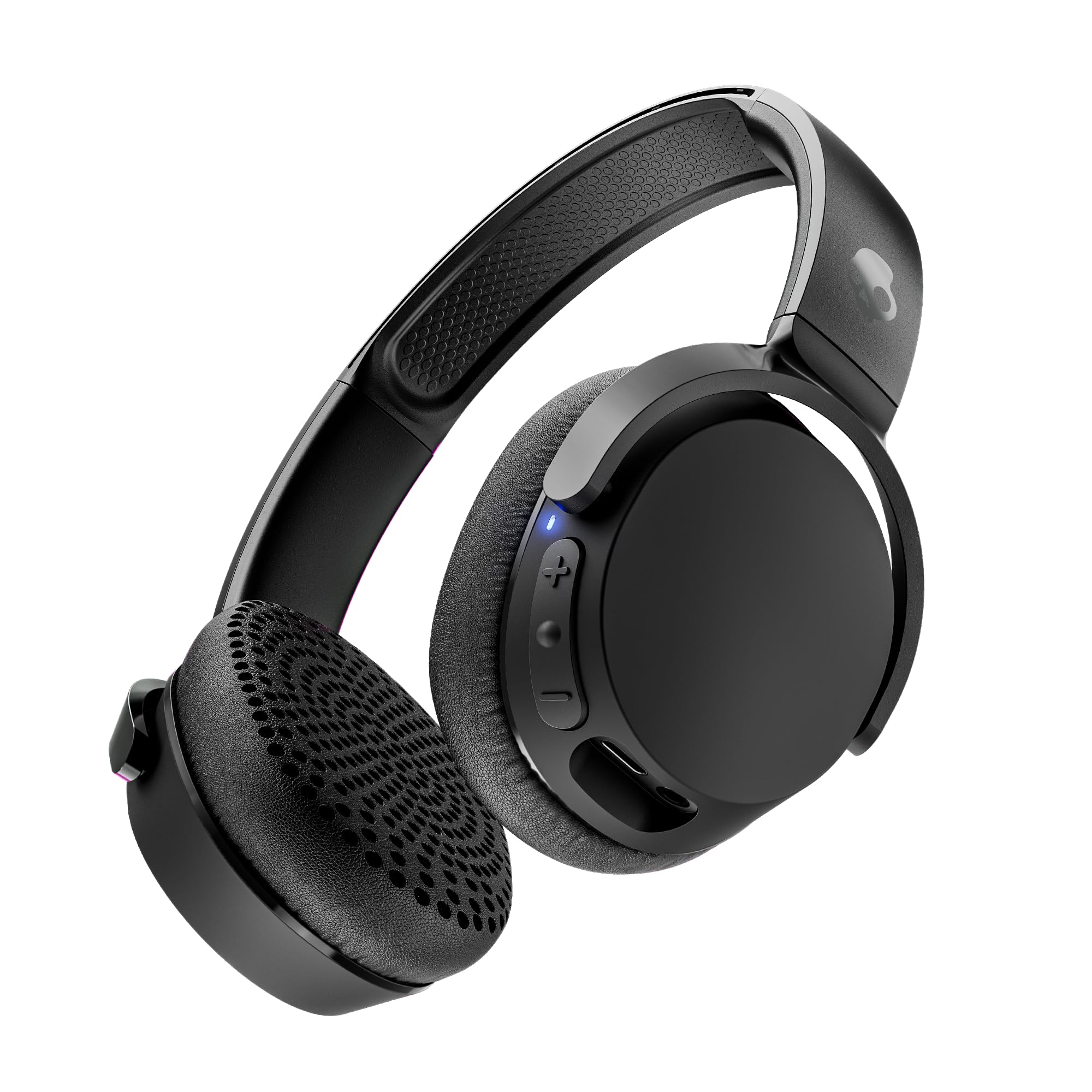 Skullcandy Riff 2 On-Ear Wireless Headphones, 34 Hr Battery, Microphone, Works with iPhone Android and Bluetooth Devices - Black