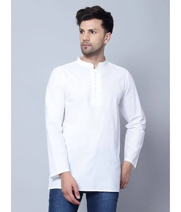 Latest Chikan Cotton Blend Regular Fit Solids Full Sleeves Men's Casual Shirt - White ( Pack of 1 )