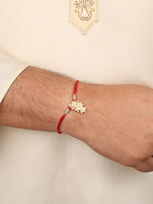 Golden Shreenathji Silver Rakhi For Brother