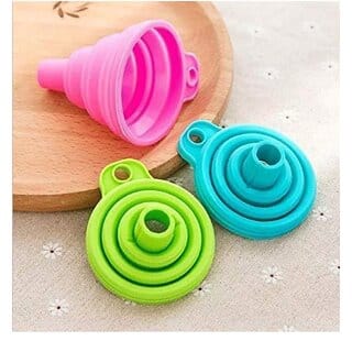 Flexible Silicone Funnel - Foldable Mushroom Shape Oil Funnel for Liquid Transfer - Heat Resistant - Pack of 2