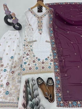 Beautiful Top Plazzo And Dupatta With Stone Hand Work