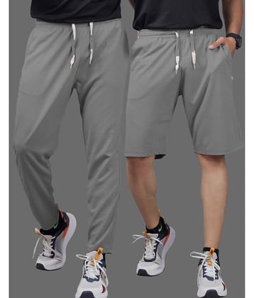 Septem Dark Grey Cotton Blend Men's Shorts ( Pack of 2 )