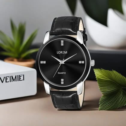 LOREM Black Stylish Dial Analog Watch for Men LR96-UF