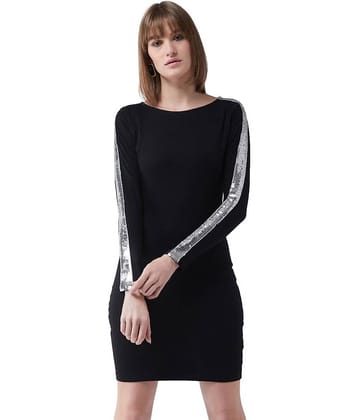 Miss Chase Women Cotton Embellished Bodycon Dress ( Black ) Miss Chase Women Cotton Embellished Bodycon Dress ( Black )