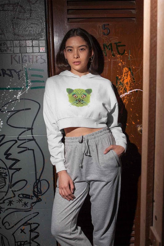 Crop Hoodie (Women) - British Shorthair Victorian Cat (6 Colours)